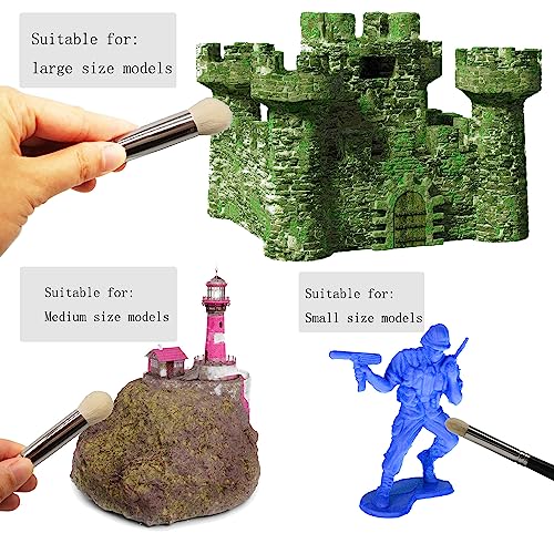 Sdanart Drybrush Set Hobby Drybrush Paint Brush,Detail Paint Brush Set,3 pcs Professional Art and Advanced Acrylic Paint Brushes for Sdanart