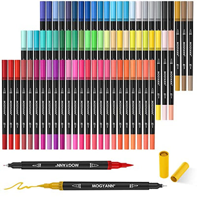 Mogyann Markers for Adult Coloring 72 Coloring Pens Dual Tip Brush Markers for Coloring Books