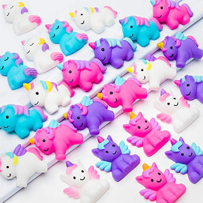 WATINC 24pcs Unicorn Mochi Squeeze Toys, Colorful Unicorn Soft Cute Squeeze Toys for Mochi Party Favors, Kawaii Stress Relief Hand Toy Birthday Gift - WoodArtSupply