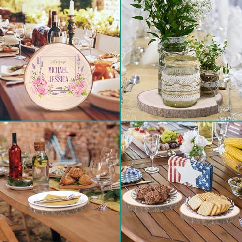 8Pcs Wood Slices 10-12 Inches, Natural Round Wood Slices for Centrepiece, Large Wood Circles Paulownia Tree Circles for Table Centerpieces, Rustic Adrattnay