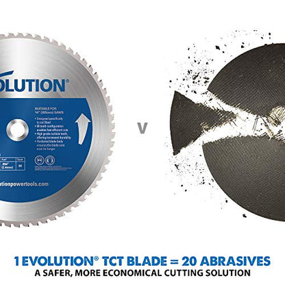 Evolution Power Tools 14BLADEST Steel Cutting Saw Blade, 14-Inch x 66-Tooth , Blue - WoodArtSupply