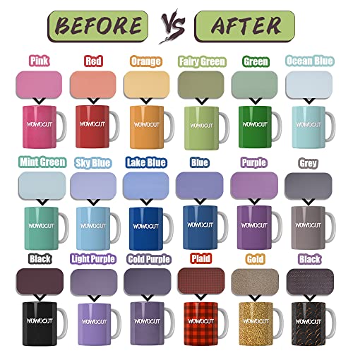 WOWOCUT Infusible Transfer Ink Sheets, Pink and Light Purple Solid Color Heat Transfer Paper 2 Packs Bundle, 12"X12" Sublimation Sheet for Cricut WOWOCUT