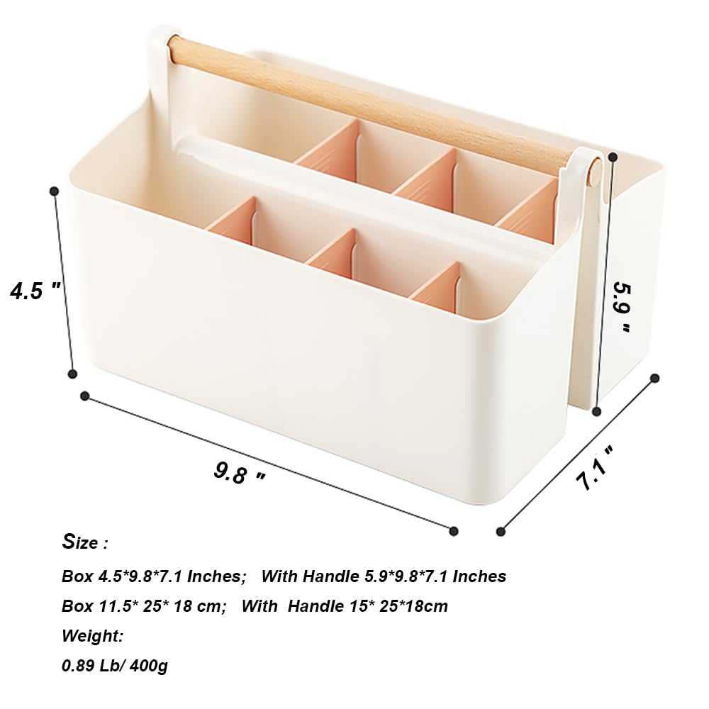 ENVIABELL Art Caddy Organizer, Plastic Art Supply Storage Organizer, Marker Organizer, Pencil Caddy with Handle, Craft Caddy with Dividers, Pen ENVIABELL