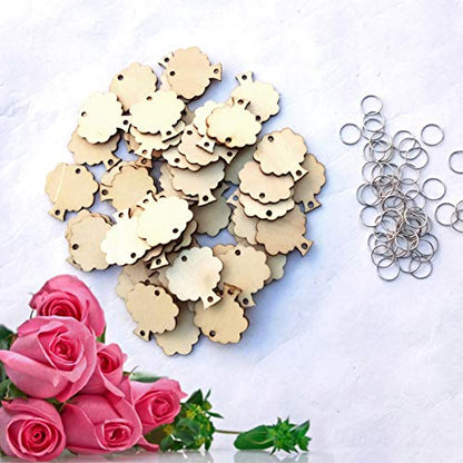 100pcs Piece Wooden Board Tags Craft Wood Slices Wedding Wood Tags Family Birthday Board Tags Circle Wooden Tags Wood Cutouts Birthday Calendar Tags