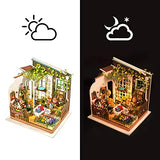 Rolife Dollhouse DIY Miniature Set Garden House LED Model Building Kit Hobby CraftHome Decor-Christmas Birthday Gifts for Boys Girls Women Friends Rolife