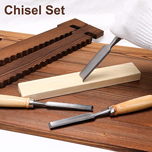 CNBTR Carbon Steel Carving Firmer Gouge Semicircle Wood Chisel Set DIY Woodworking Handle Carpentry Tools Pack of 4 CNBTR