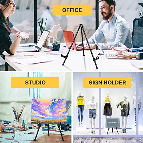 Magicfly 6 Pack Tabletop Easel, Black Steel Table Top Easels for Display, Adjustable & Portable Tripod Easel with 6 Storage Bags, for Signs, Posters, Magicfly
