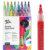 MONT MARTE Broad Tip 3mm Acrylic Paint Pens Signature 24pc, Vibrant And Opaque Acrylic Based Ink, DIY, Design, Decorate and Draw On Canvas, Glass, MONT MARTE