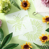 16 Pieces Flower Stencil for Painting Bee Sunflower Butterfly Spring Stencil Large Template Reusable Summer Painting Stencil and Metal Open Ring for Zonon