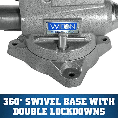 Wilton 5-1/2" Mechanics Pro Bench Vise, 5" Jaw Opening, 3-5/8" Throat (Model 855M) - WoodArtSupply