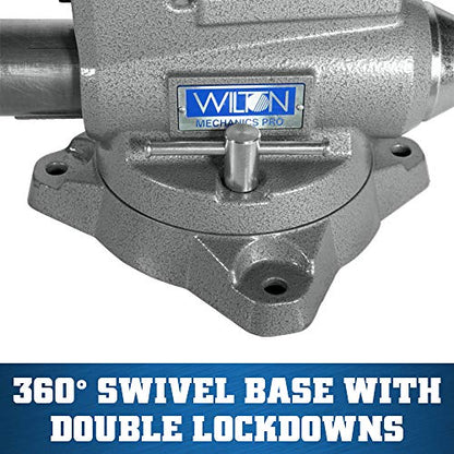 Wilton 5-1/2" Mechanics Pro Bench Vise, 5" Jaw Opening, 3-5/8" Throat (Model 855M) - WoodArtSupply