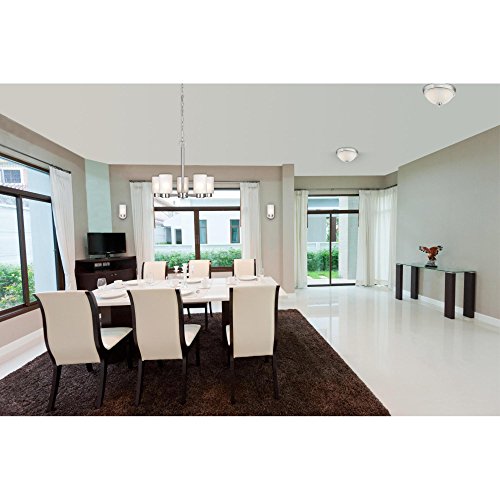 Westinghouse Lighting 6227400 Sylvestre Five-Light Interior Chandelier, Brushed Nickel Finish with Frosted Seeded Glass, 5 Westinghouse Lighting