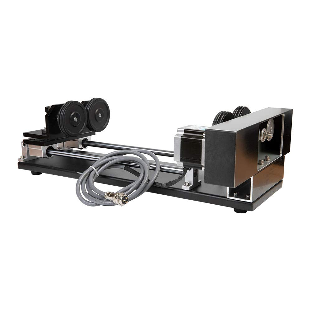Cloudray Co2 Laser Rotary Attachment Rotary Axis 2 Axis CNC Laser Rotary Attachment with Nema 23 2-Phase Stepper Motor(Roller-4 Pin) Cloudray