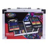 RoseArt Premium 146 Piece Art Set, Fold-out Metal Artist Case & Drawing Kit with Color Pencils, Oil Pastels, Acrylic Paints, Watercolor Cakes, Sketch RoseArt