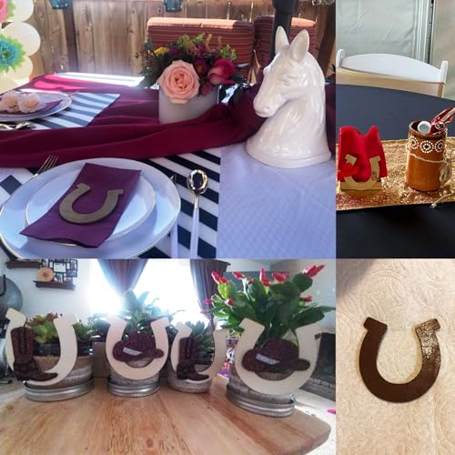 Honbay 24PCS Horseshoe Shaped Blank Unfinished Wood Discs Slices for DIY Crafts HONBAY