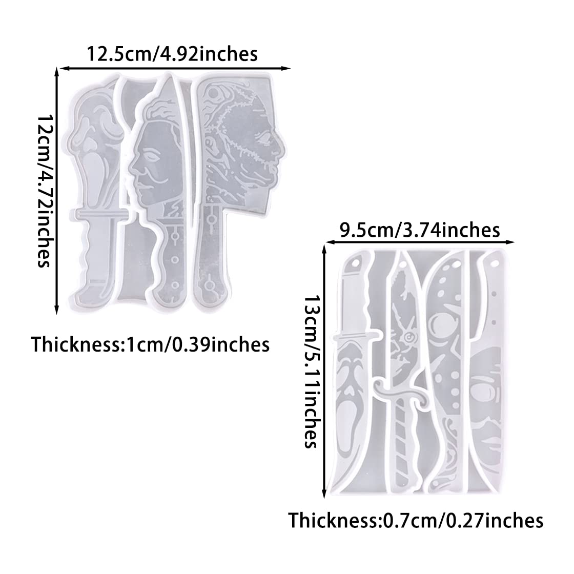 HyzaPhix Dagger Resin Molds Keychain Epoxy Casting Mold Scary Knife Silicone Mold Jewelry Making Supplies Michael Myers for DIY Pendant Horror HyzaPhix