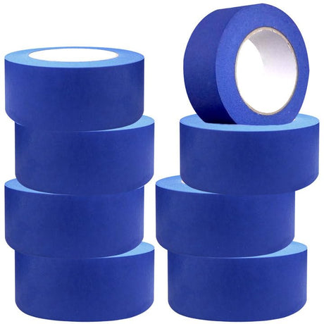 KAKAMINA Painters Tape 2 Inch, 8 Polls Blue Painters Tape, Bulk Masking Tape Blue General Purpose for Arts and Crafts, 2 Inch x 55 Yards (440 Yards KAKAMINA