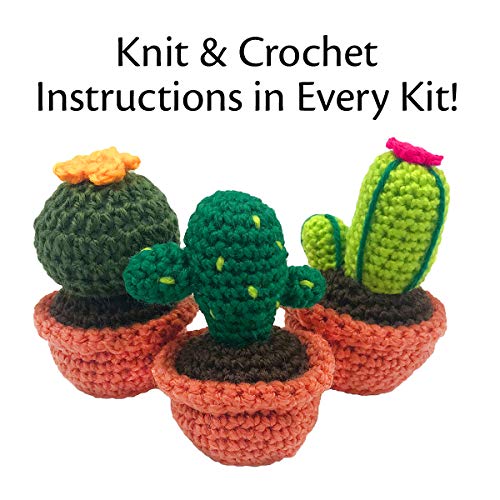 Darn Good Yarn - Crochet kit for Beginners to Intermediate | Cactus DIY Crochet Amigurumi - Crochet Kit Include Pattern, Yarn, Crochet Hook, Stuffing - WoodArtSupply