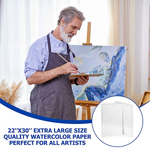 Fuutreo 20 Sheets Watercolor Paper 22 x 30" Large 140 lb Heavyweight Drawing Paper White Painting Art Paper for Beginners, Artists and Professionals Fuutreo