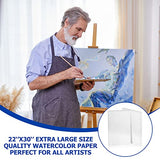 Fuutreo 20 Sheets Watercolor Paper 22 x 30" Large 140 lb Heavyweight Drawing Paper White Painting Art Paper for Beginners, Artists and Professionals Fuutreo