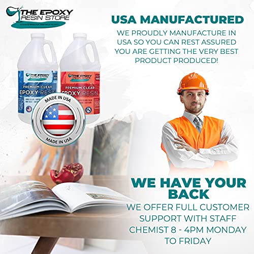 The Epoxy Resin Store Crystal Clear 2 Part Epoxy Resin Kit for Tabletops and Composite Construction, 1 Gallon Kit Clearcast 7000