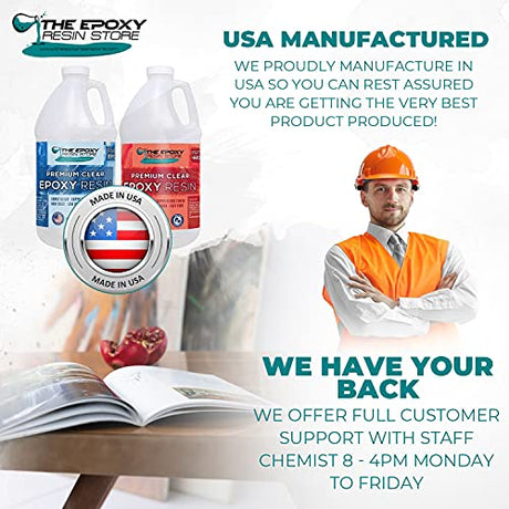 The Epoxy Resin Store Crystal Clear 2 Part Epoxy Resin Kit for Tabletops and Composite Construction, 1 Gallon Kit Clearcast 7000