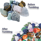 4 LBS Refill Rock Tumbler Grit Media 5 In 1 Kit, Rock Tumbling Grit Set -Inculde 3 LBS 4 Step Polishing Grits Media + 1 LB 3/16" X 3/8" Ceramic HDongany