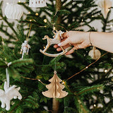 ABOOFAN 6 Pcs Christmas Wooden Ornaments 3D Xmas Tree Shaped Unfinished Wood Cutouts Christmas Tree Hanging Decor for Xmas Tree Holiday Wedding Party ABOOFAN