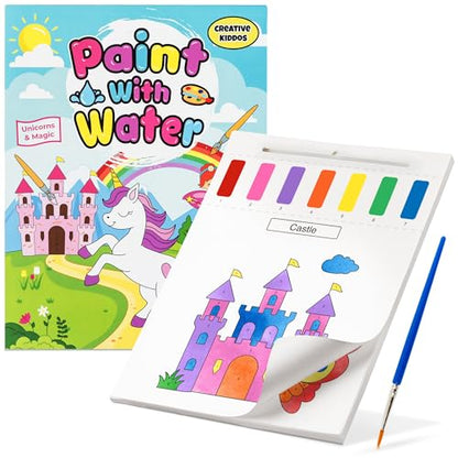 Paint With Water Coloring Book for Toddlers: Mess Free Kids Watercolor Painting Activity Kit - Arts and Crafts For Ages 2 3 4 5 6 Years Old -