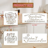 Farmhouse Kitchen Stencils Reusable Stencil for Painting on Wood, Large Wood Burning Stencils Craft Templates for Coffee Bakery Sign Dining Room eageus