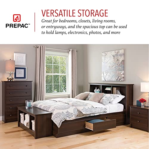 Prepac Fremont Superior 5-Drawer Chest for Bedroom - Spacious and Stylish Chest of Drawers, Measuring 16"D x 31.5"W x 45.25"H, In Espresso Finish - WoodArtSupply