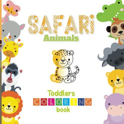 Safari Animals: Toddlers COLORING book (activity book for kids ages 3-5) - WoodArtSupply