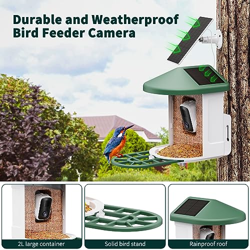 HARYMOR Bird Feeder with Camera with AI Identify Bird Species Solar Panel, Smart Bird House with Cam, Live View, Instant Arrival Alerts, Capture Bird HARYMOR