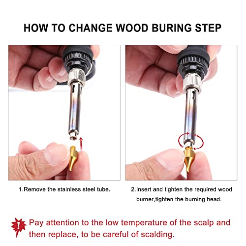 Yoption 28 Pieces Wood Burning Tips, Letter Wood Burning Tool Uppercase Alphabet Branding and Personalization Set for Wood and Other Surfaces by Yoption