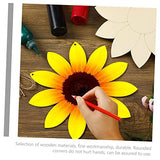 Operitacx 12 Pcs Sunflower Chips Flower Wood Shape Unfinished Wooden Sunflower Graffiti Sunflower Cutout Wood Sign House Accessories for Home Drawing Operitacx