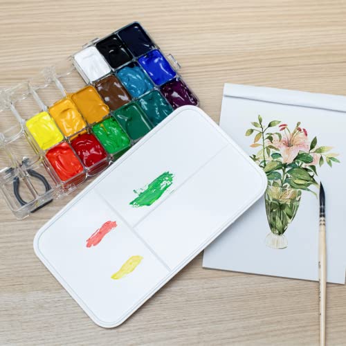 Falling in Art Airtight Paint Palette, 24-Well Storage Palette Box with Thumb Grip, Leakproof Travel Palette Case for Watercolor, Acrylic Paints, Falling in Art