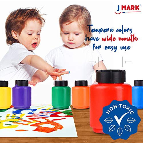 J MARK Complete Toddler Washable Finger Paint Set, Large Finger Paint Pad, Tempera Finger Paints, Smock and More - WoodArtSupply