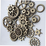 IWOWHERO 72pcs Hanging Wood Sign Unfinished Wood Gear Wood Gear Cutout Wood Chips Hollow Gear Ornament Wood Wheel Cutouts unpainted Wood Cutouts DIY IWOWHERO