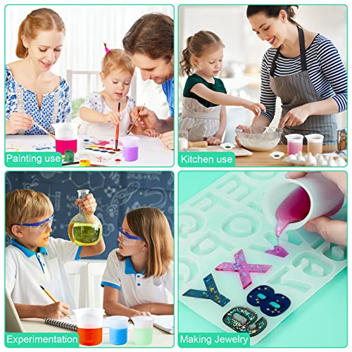 7 pcs Silicone Measuring Cups Kits, 1 pc 250ml Silicone Cups, 4 pcs 100ml Non-Stick Mixing Cups, 2 pcs 10ml Silicone Mold Cup Dispenser, for Casting