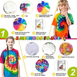 DIY Tie Dye Kits, Emooqi 32 Colours All-in-1 Tie Dye Set Contain 32 Bag Pigments, Rubber Bands, Gloves, Sealed Bag，Apron and Table Covers for Craft Emooqi