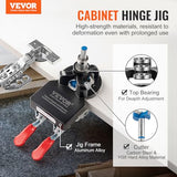 VEVOR 35 mm Concealed Door Hinge Jig, Aluminum Alloy Cabinet Hinge Jig, Accurate Locking Dual Clamp Fixation Hinge Drill Jig with Accessories, VEVOR