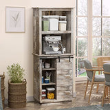 HOMCOM Freestanding Rustic Kitchen Buffet with Hutch, Pantry Storage Cabinet with Sliding Barn Door, Adjustable Shelf, Vintage Wood HOMCOM