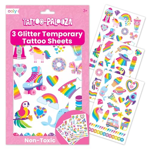 OOLY Tattoo-Palooza Over 50 Safe Non-Toxic Temporary Tattoos for Kids, Fake Tattoos as Party Favors for kids 4-8, Goodie Bag Stuffers for Birthday Ooly