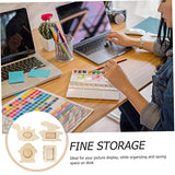 KALLORY 4pcs Diy Wooden Photo Frame Makeup Brush Holders Photo Frame Pen Cups Kids Pen Cups Unfinished Wood Pen Case Unfinished Brush Holder Diy Pen KALLORY