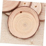 DECHOUS 40 Pcs Natural Wood Slices Scrapbook Kits for Adults Adult Craft Unfinished Hanging Craft Xmas Unfinished Wood Slice Wooden Hanging Christmas DECHOUS