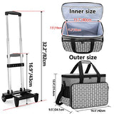 Yarwo Detachable Rolling Sewing Machine Carrying Case, Trolley Tote Bag with Removable Bottom Wooden Board for Most Standard Sewing Machine and Yarwo