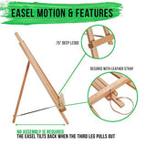 U.S. Art Supply 20" Large Tabletop Display Stand A-Frame Artist Easel (Pack of 12), Beechwood Tripod, Painting Party Easel, Kids Student Table School U.S. Art Supply