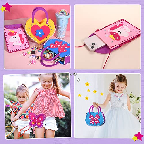 Toylink First Sewing Kit for Kids Beginners Arts Crafts for Girls Ages 4 5 6 7 8 Learn to Sew Unicorn Purse Bags Picture Frame Pen Holder DIY Felt Toylink