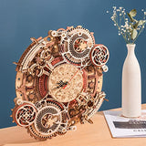 ROBOTIME 3D Wooden Puzzles for Adults, Models for Adults to Build Wooden Steampunk Clock Kit, DIY Mechanical Wall Quartz Aesthetic Room Decor Unique ROBOTIME
