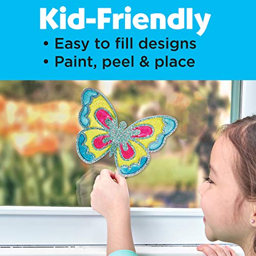 Creativity for Kids Easy Sparkle Window Art - Paint Your Own Sun Catchers (Rainbow and Butterfly), Multi - WoodArtSupply